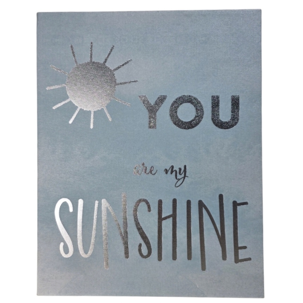 3/$15 Wall Art Home Decor In Silver and Blue 'You Are My Sunshine'